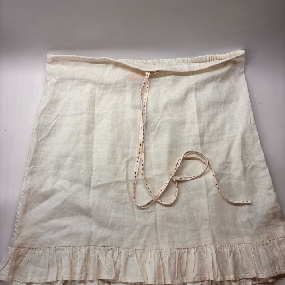 Urban Outfitters Linen Blend BOHO White Cream Ruffle Skirt